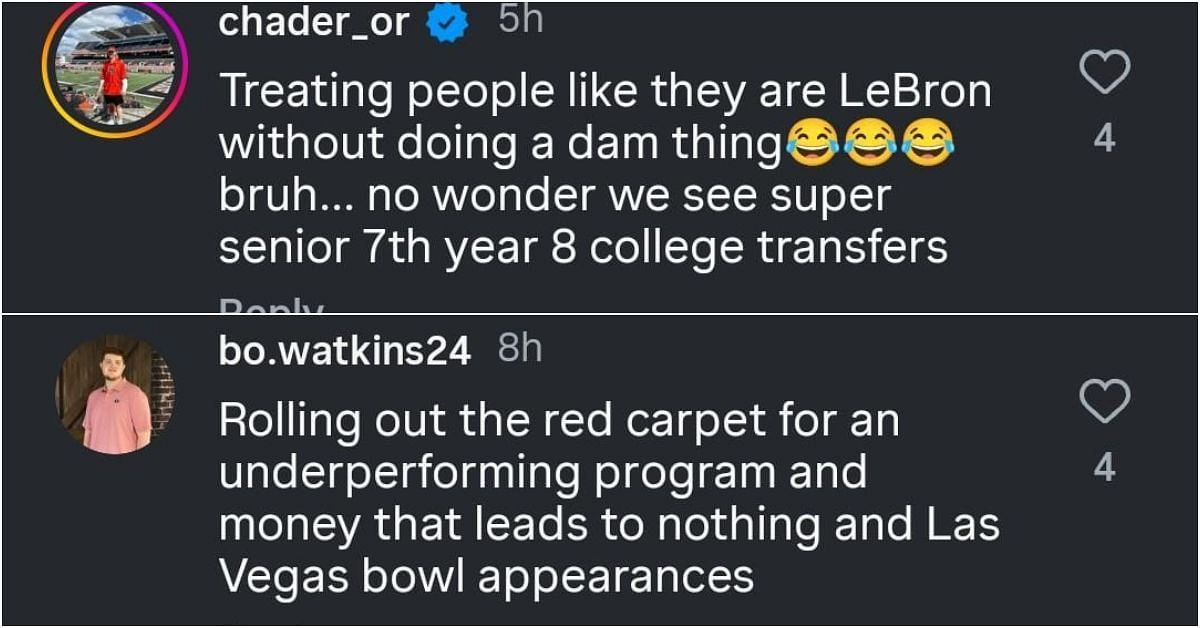 Fan comments on the post